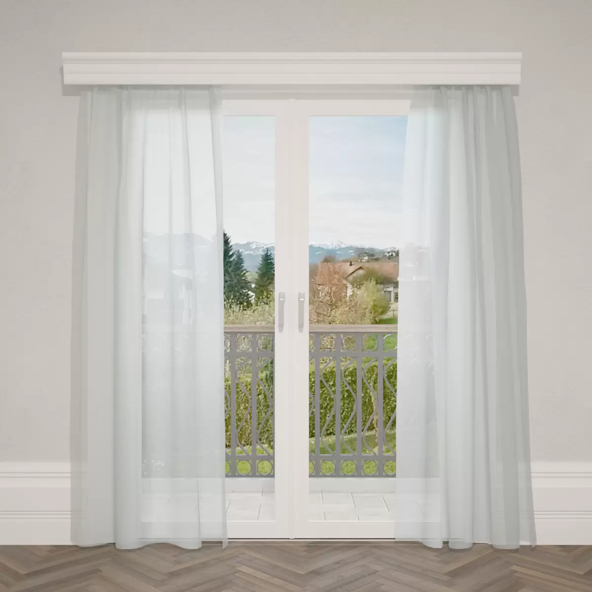 Tagvorhang Voile Grau