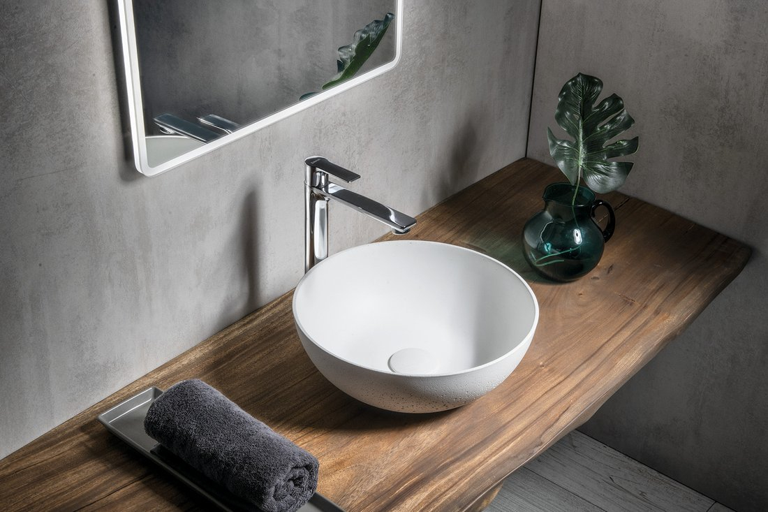 Sapho Formigo betonnen waskom 39cm wit