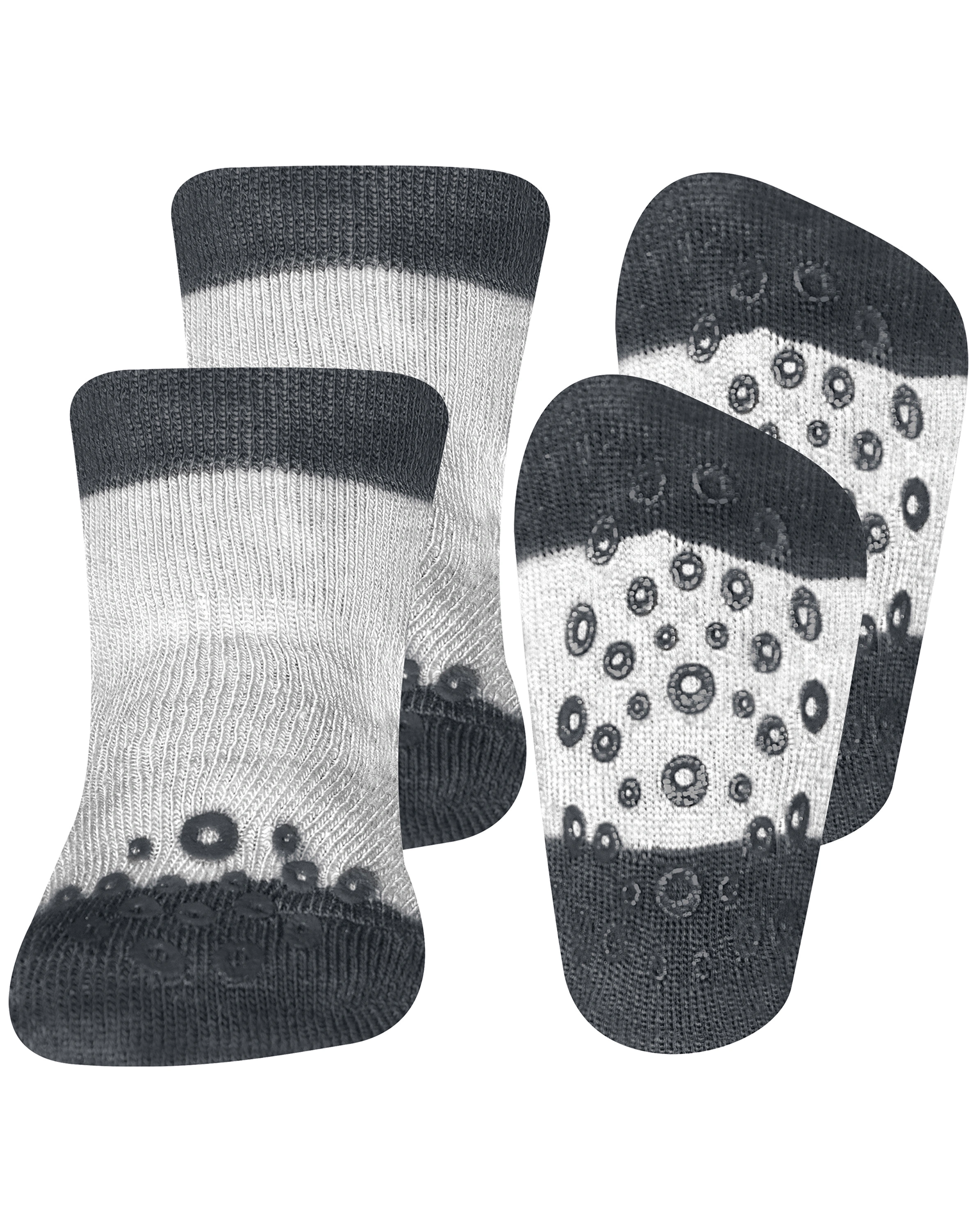 Krabbelsöckchen COSY UNI 2er Pack in grau