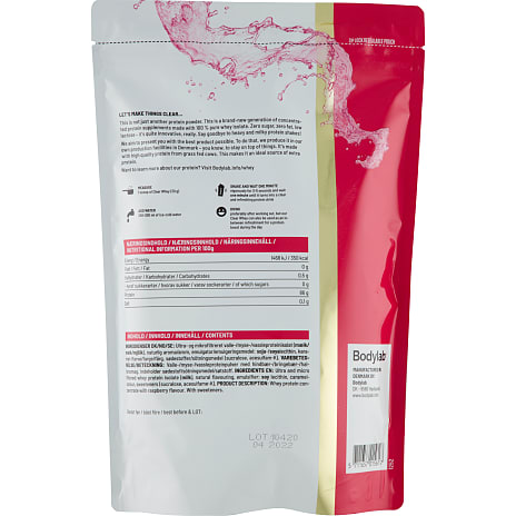 Proteinpulver m. hindbærsmag sukkerfri