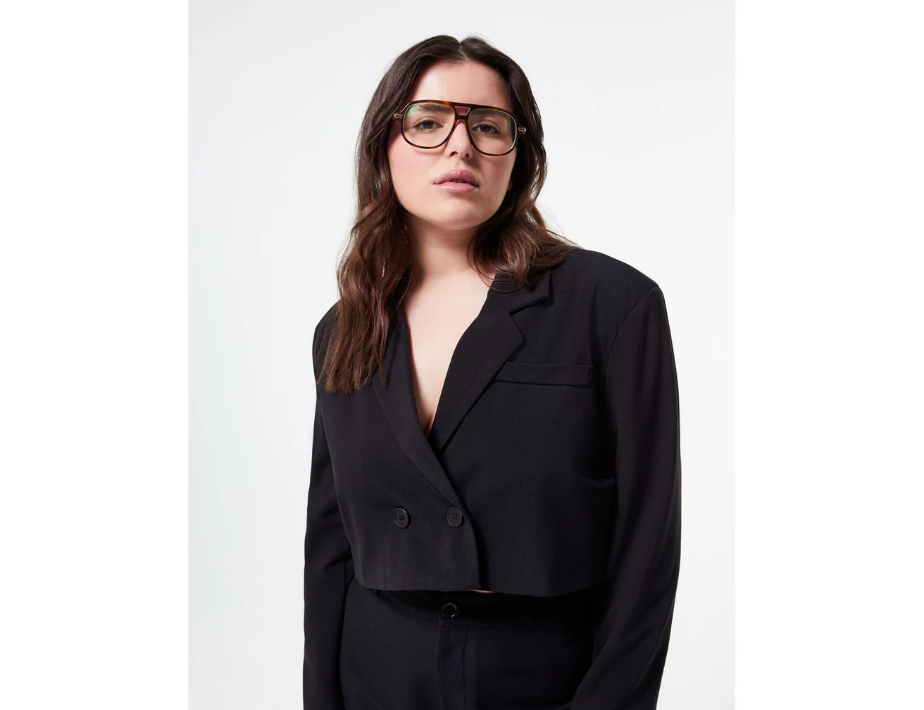 Veste blazer courte noire