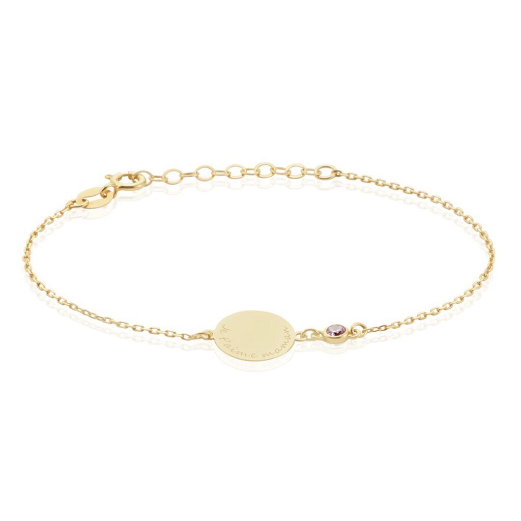 Bracelet Giusto Plaque Or Oxyde De Zirconium