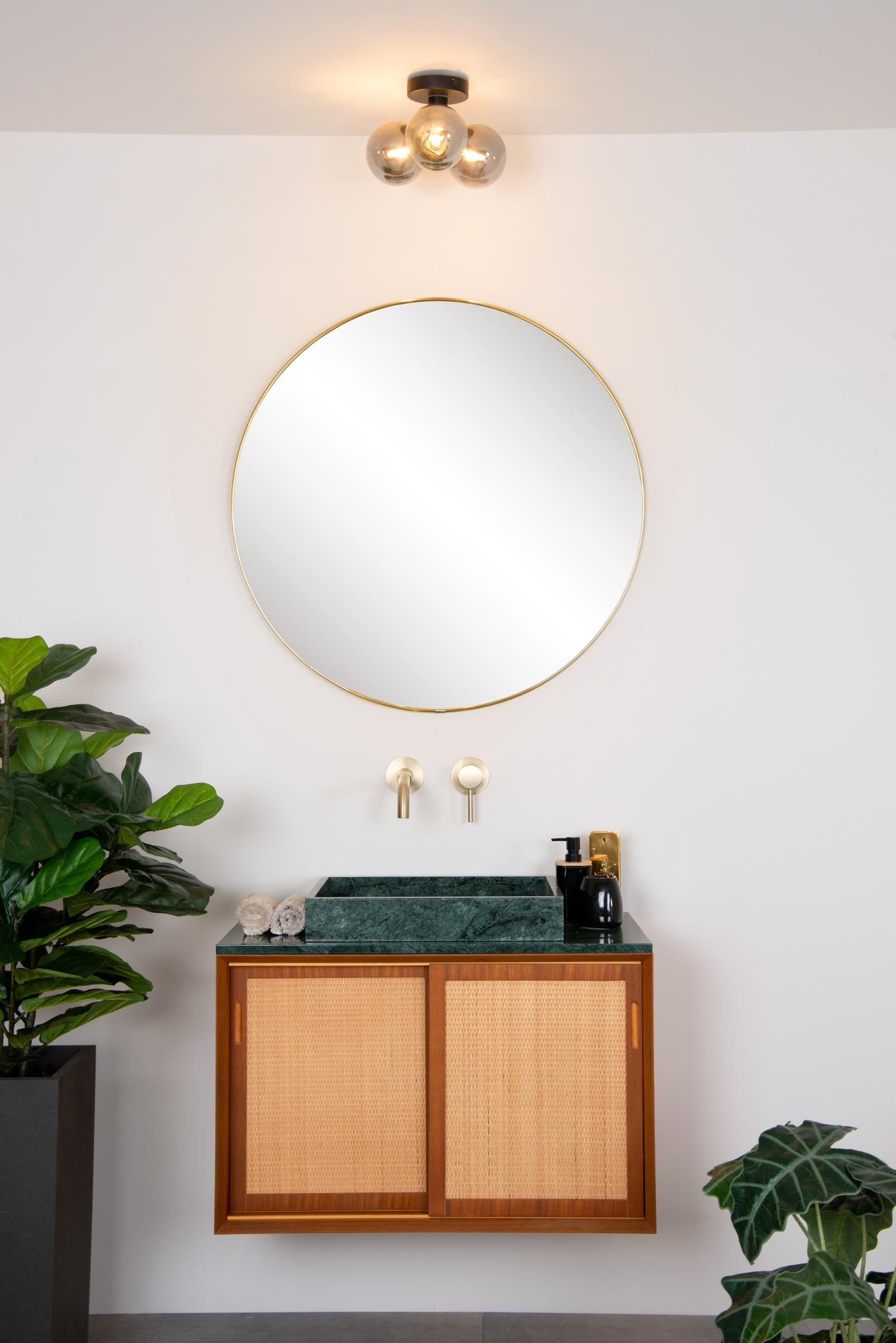 Trudy 3 plafondlamp Ã28 badkamer IP44 zwart