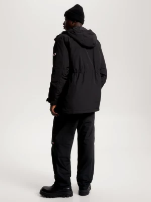 Parka com capuz, acolchoada e com vários bolsos