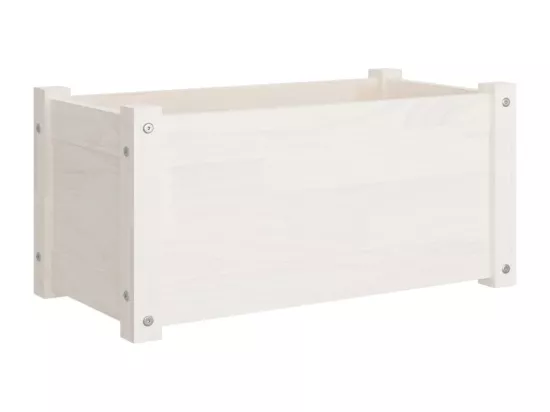 Jardinières d'extérieur 2 pièces Blanc 60x31x31 cm Bois de pin