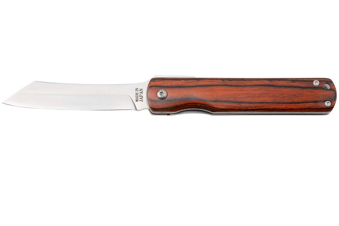 Higonokami zakmes 8 cm HIGOLNRBR Linerlock Mahogany, gelamineerd staal