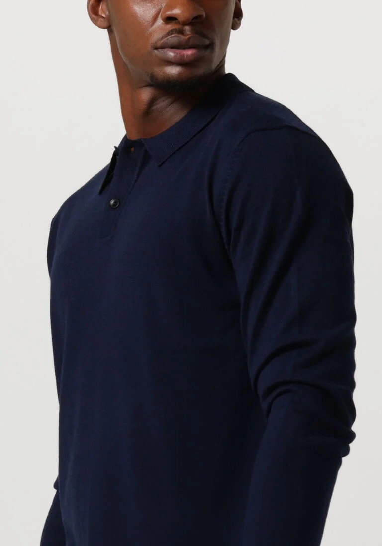 SELECTED HOMME donkerblauwe selected homme polo slhtown merino coolmax knit polo noos