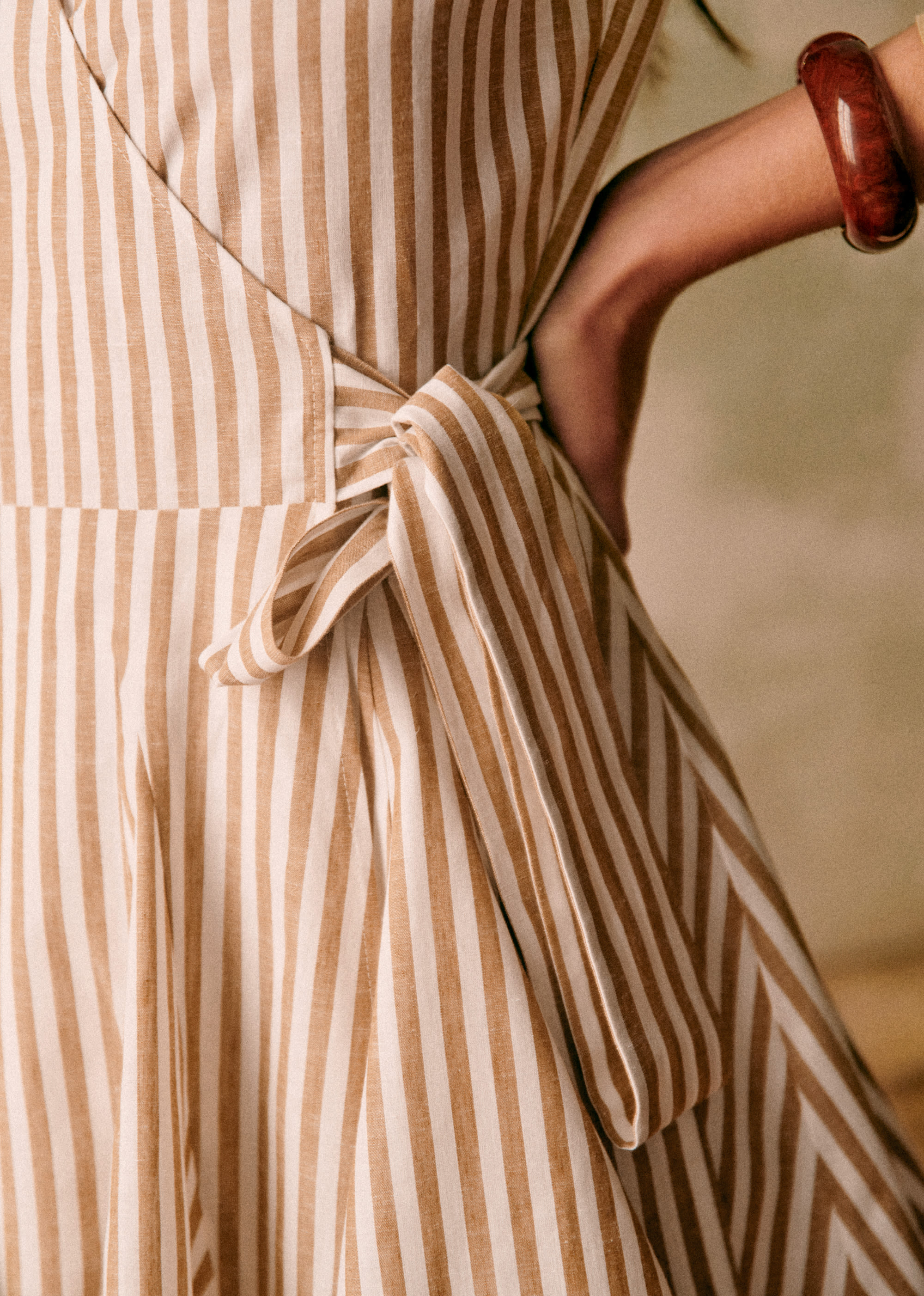 Robe Solana - Rayure ecru camel - E-SHOP/ROBES 5905180