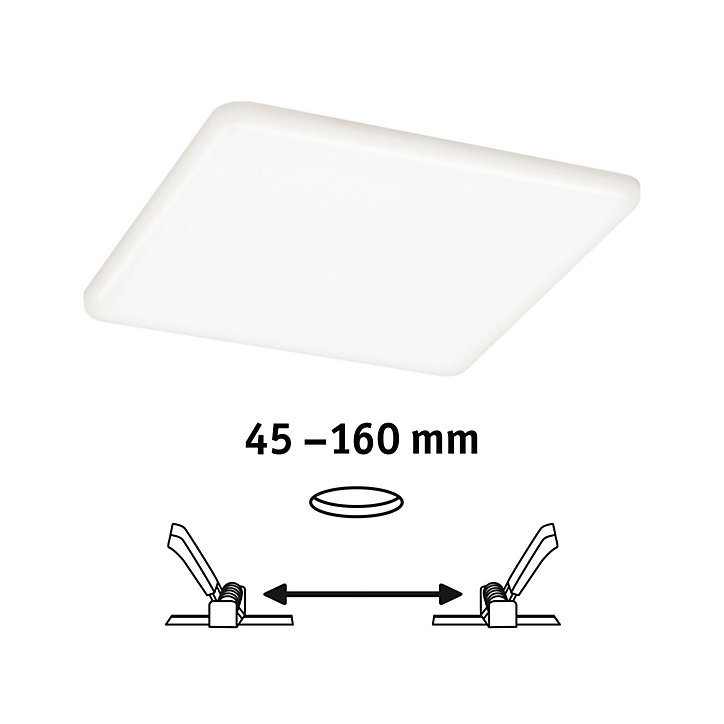 Panneau LED à encastrer Varifit Veluna 1950lm 17,5w IP44 L.18,5 x l.18,5 cm blanc neutre Paulmann transparent