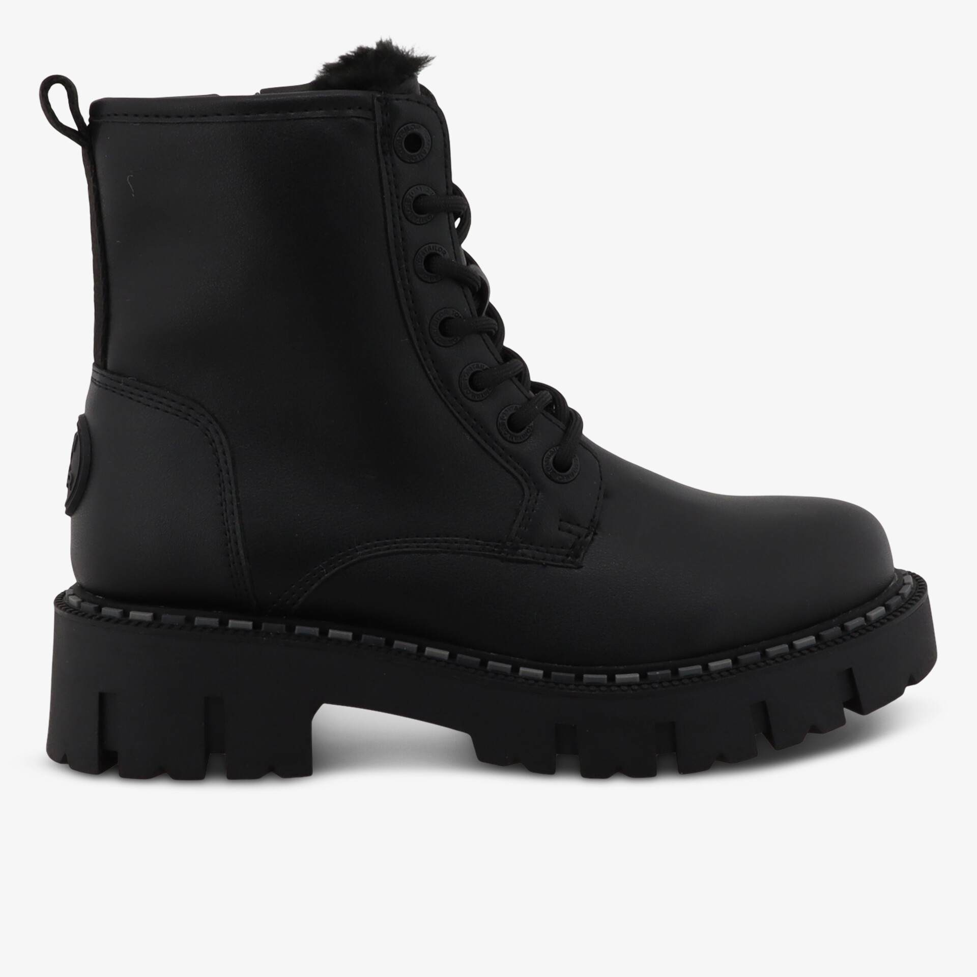 TOM TAILOR Damen Schnürstiefeletten schwarz