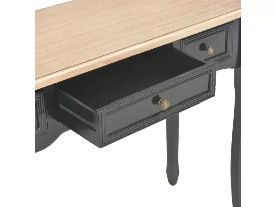 Table de console et coiffeuse avec 3 tiroirs Noir