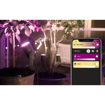 Philips Hue outdoor Lily uitbreidingsset prikspot 1x8W zwart