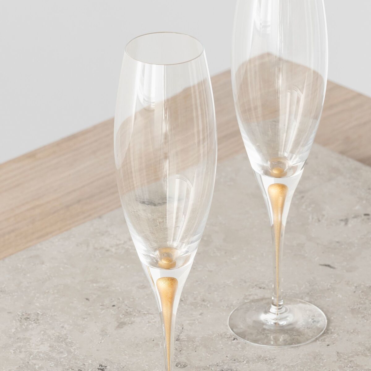Intermezzo champagneglass gull, 2 stk