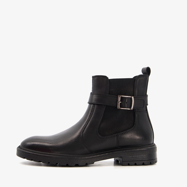 Hush Puppies lage leren dames chelsea boots zwart