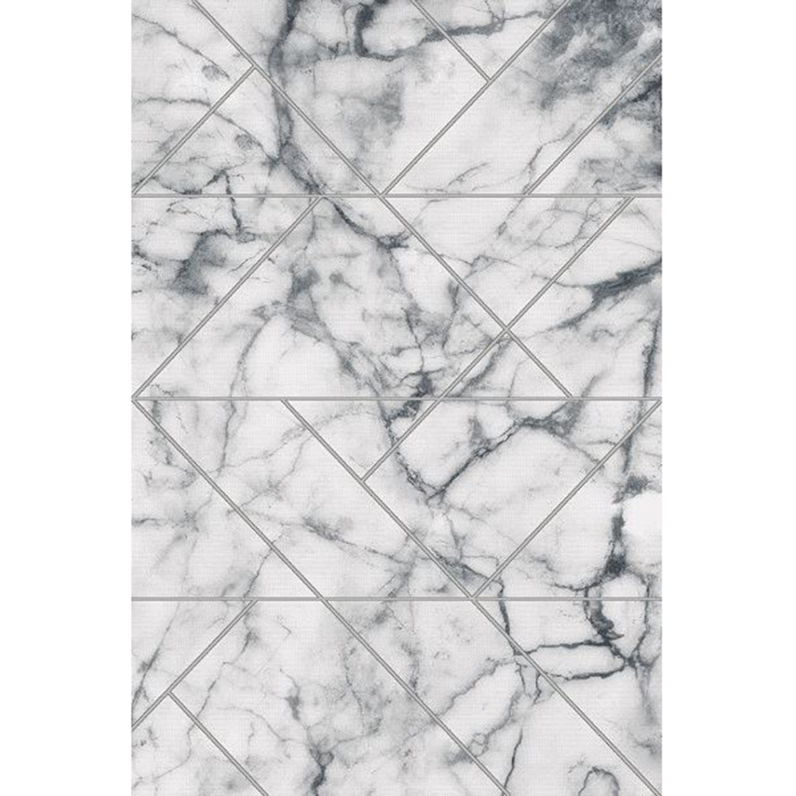 Kurzflorteppich - grau - Marmor - 80x150 cm