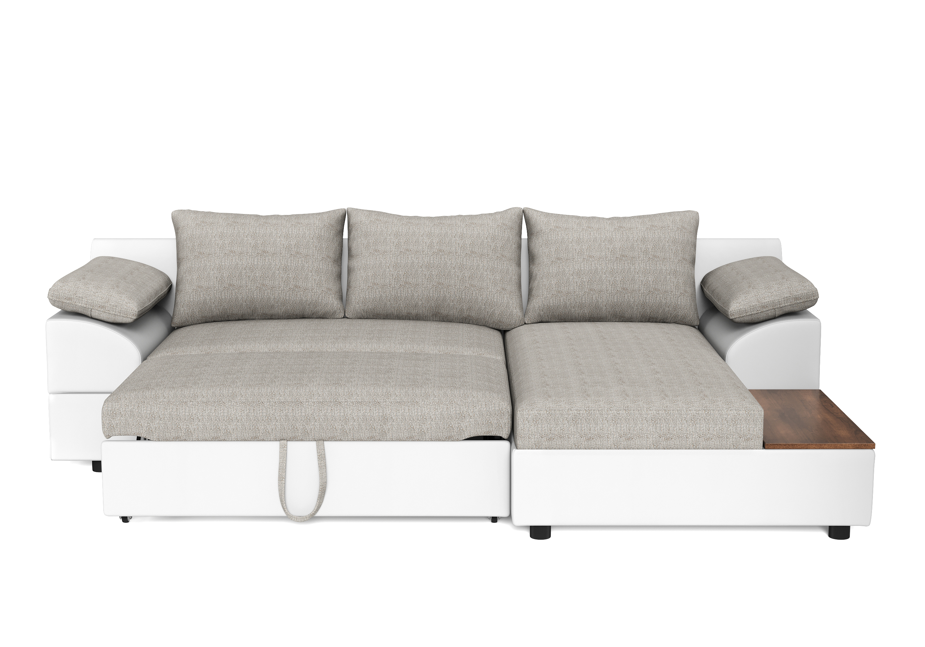 Ecksofa mit Schlaffunktion NALA rechts weiss