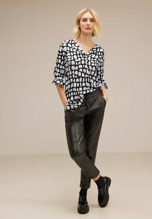 Print Longbluse - Black