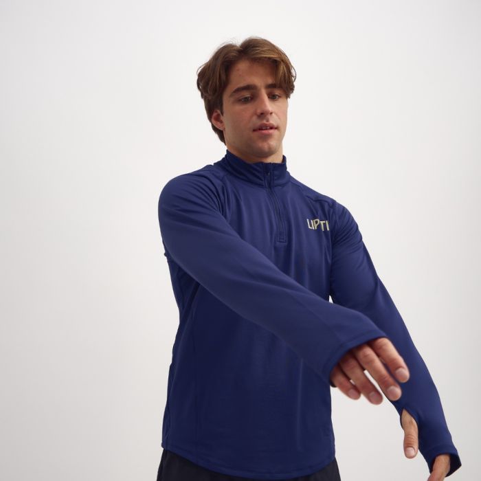 Lipati Herre Trøjer Moderate Half Zip Long Sleeve Blå