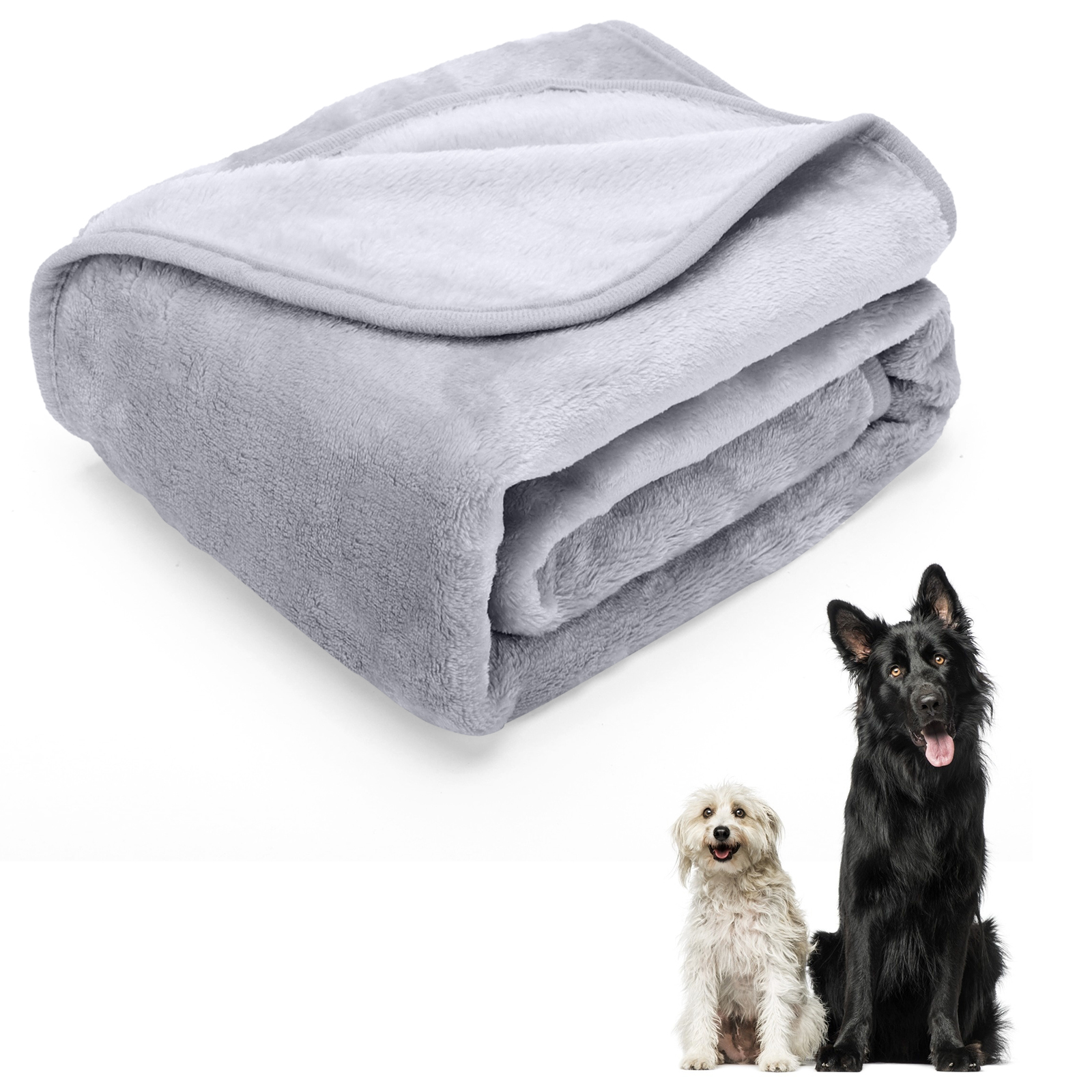 Manta de pelúcia macia Nobleza para cães, gatos e outros animais de estimação, lavável, cinza, 100*120cm