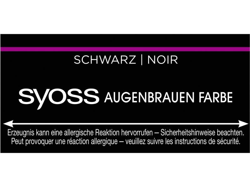 Syoss Augenbrauenfarbe 1-1 Schwarz Dauerhafte Augenbrauenfarbe mit Anwendungsbürste