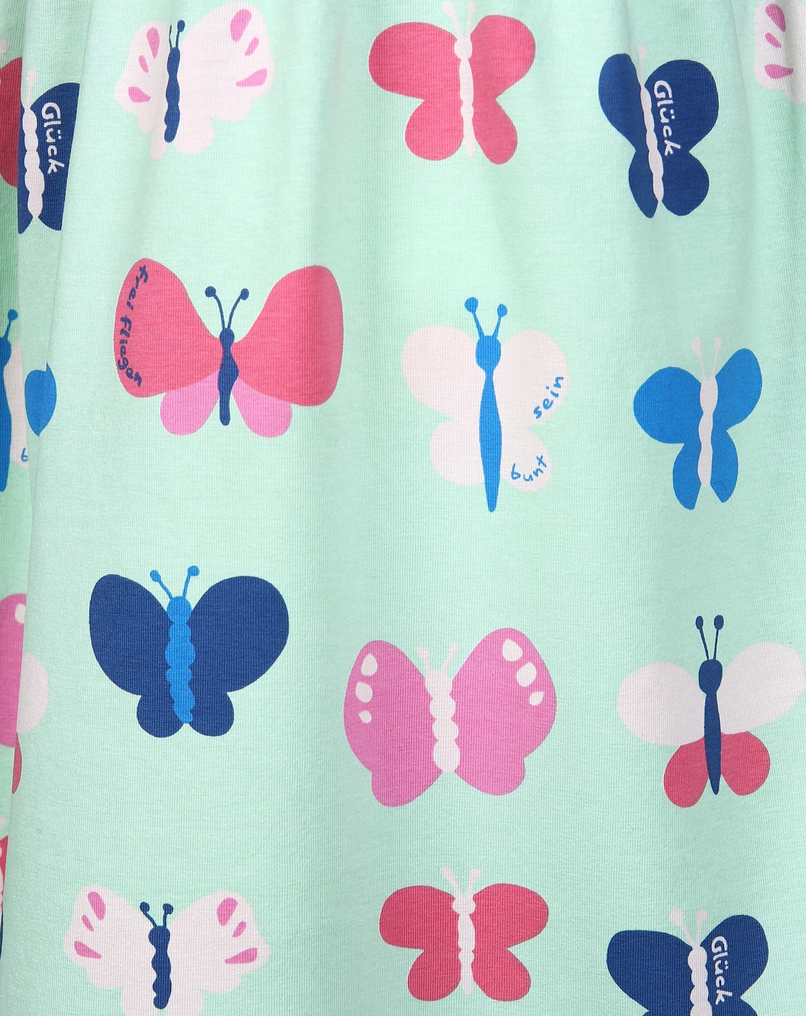 Kurzarm-Kleid SCHMETTERLINGE in grün