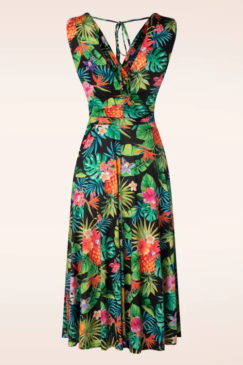 Vintage Chic for Topvintage Jane Tropical swing jurk in multi