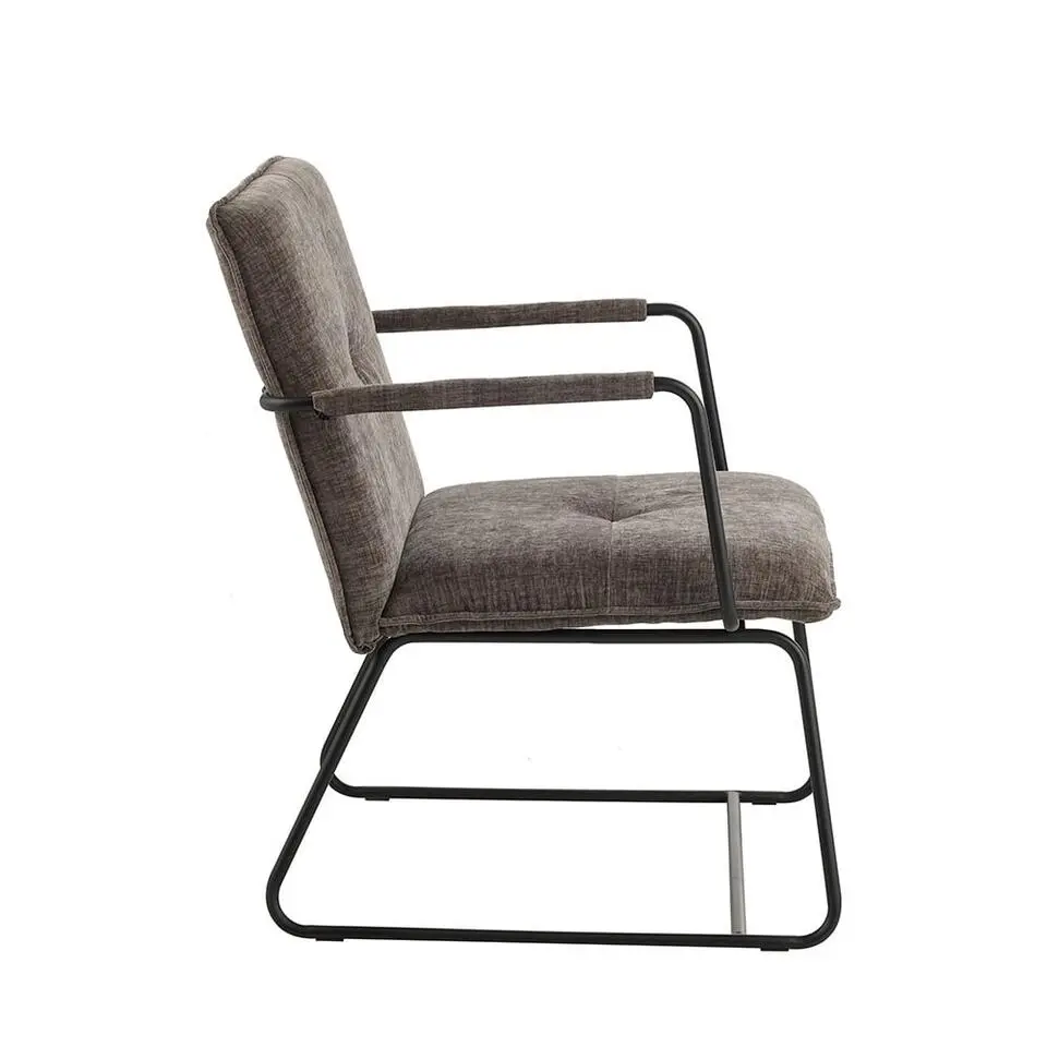 Fauteuil Hailey grijs chenille - Stof - Grijs