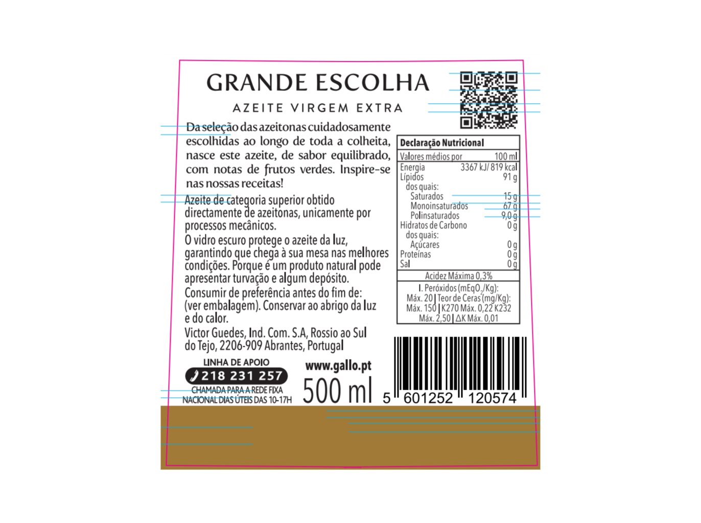 AZEITE VIRGEM EXTRA GALLO GRANDE ESCOLHA 05L