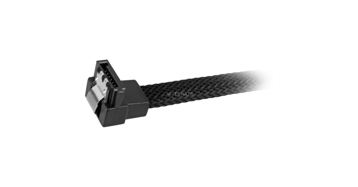 SharkoonSata III 90° sleeve kabel  (Zwart, 0,3 meter)