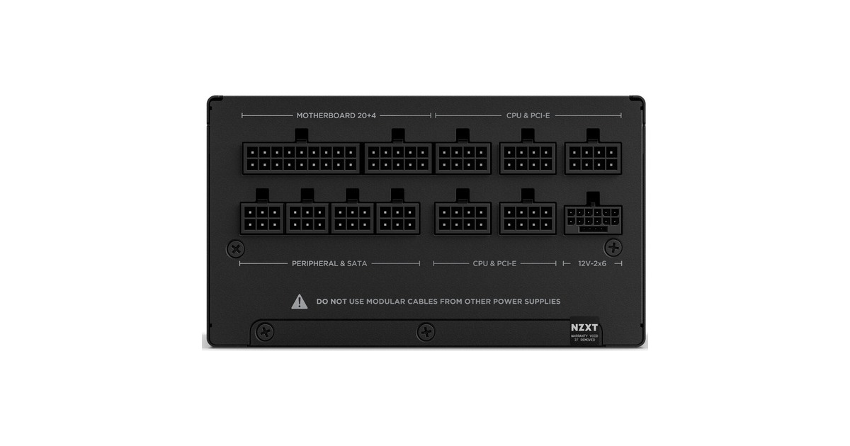 NZXTC1200 Gold ATX 3.1 modulaire 1200 watt voeding   (Zwart, 1x 12V-2x6, 3x PCIe)