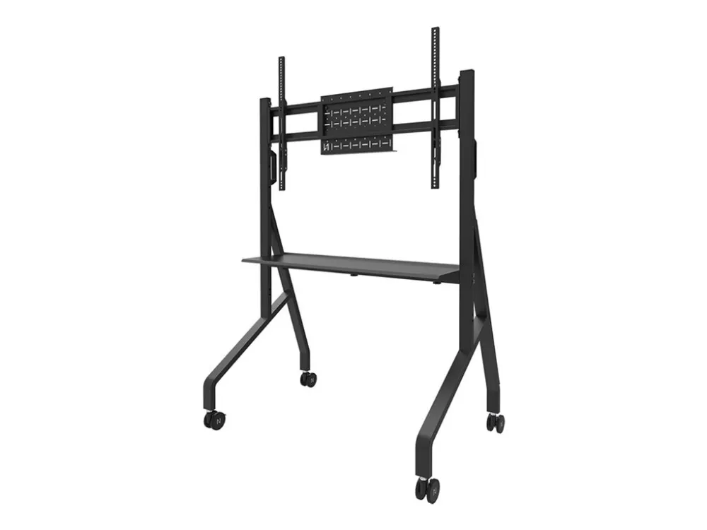 Neomounts FL50-525BL1 - Vogn med hjul - robust - for fladt panel - gulvstander - låsbar - stål - sort - skærmstørrelse: 55