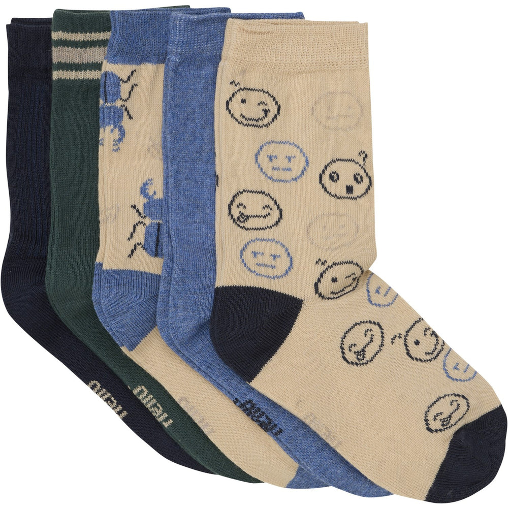 Køb Minymo Army Green Strømper 5-Pak