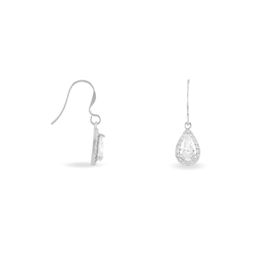 Boucles D'oreilles Pendantes Perce-neige Argent  Oxyde De Zirconium
