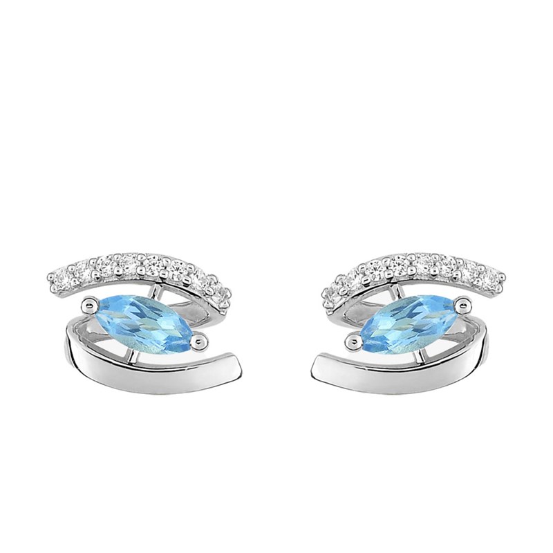 Boucles d'oreilles femme - topaze - Or 18 Carats