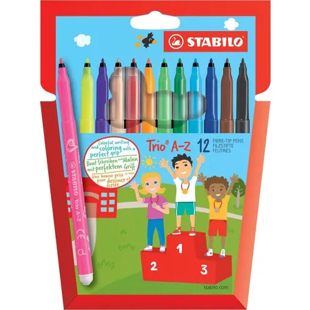 Filzstift - STABILO Trio A-Z - 12er Pack - mit 12 verschiedenen Farben