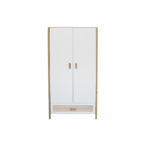 Armoire 2 portes Cannage Tressage Rotin OCEANIA Neige - THEO