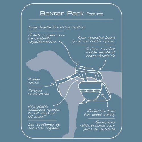 Mochila com alforjes para cães, vermelha
