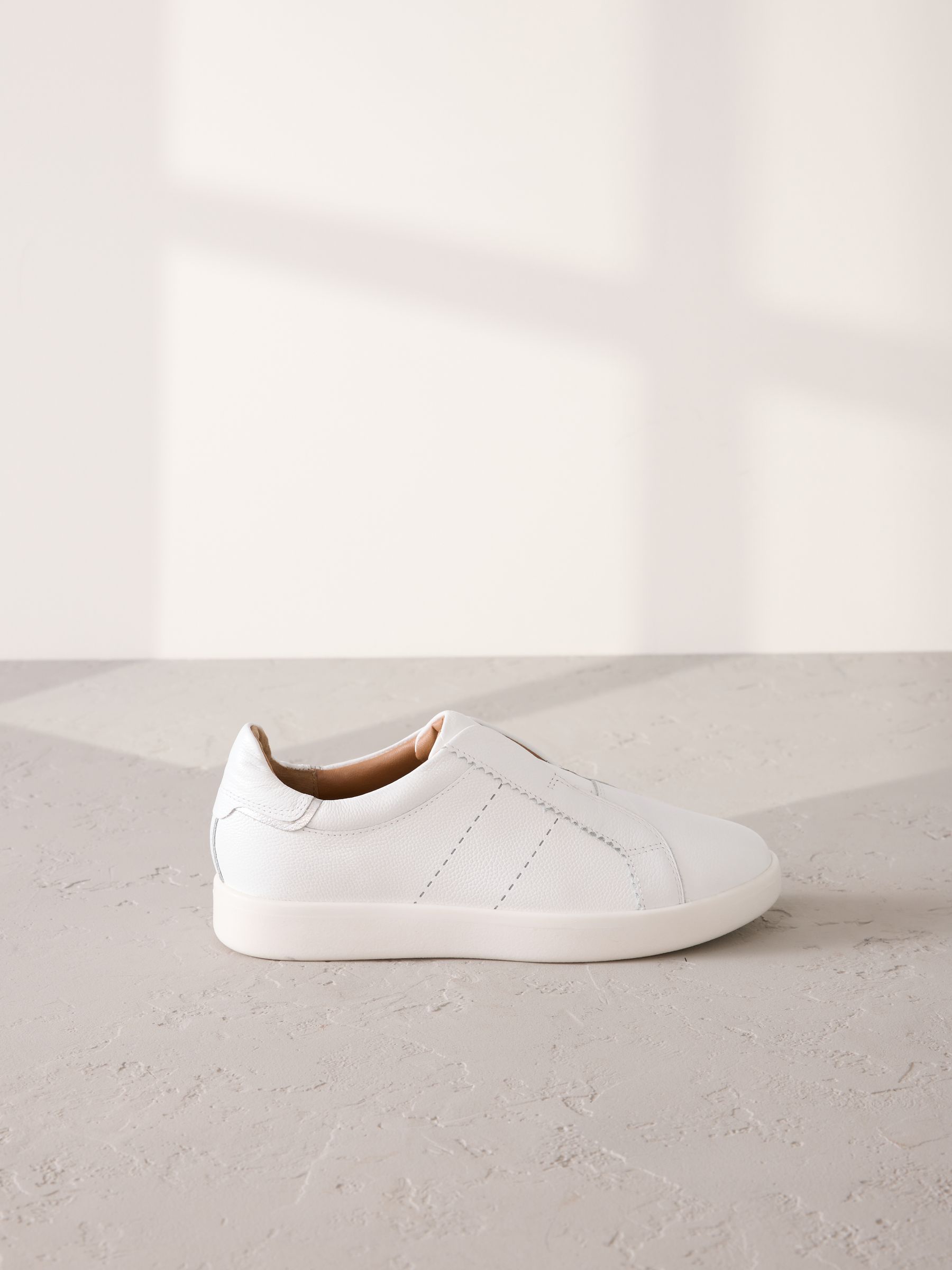 Wit - Signature Premium Leather Laceless Slip-On Trainers