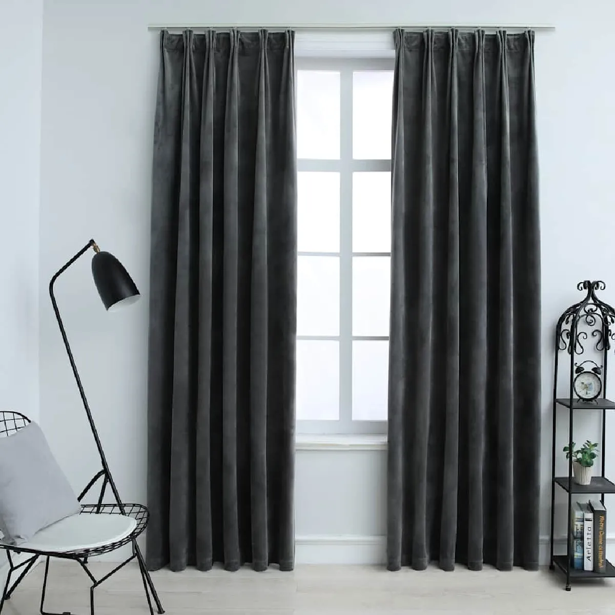 vidaXL Rideaux Occultants Anthracite