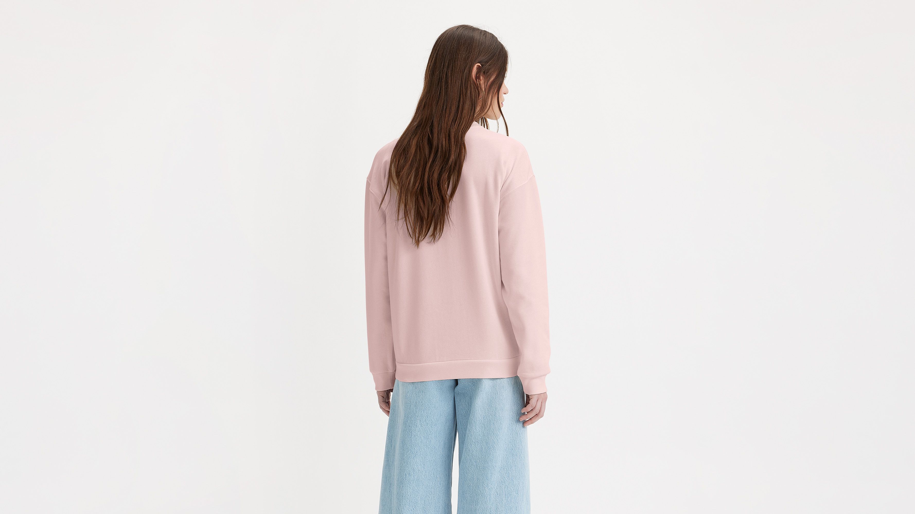 Sweat-shirt col rond graphique Salinas - Crew Mini Batwing Scenic Chalk Pink - Rose