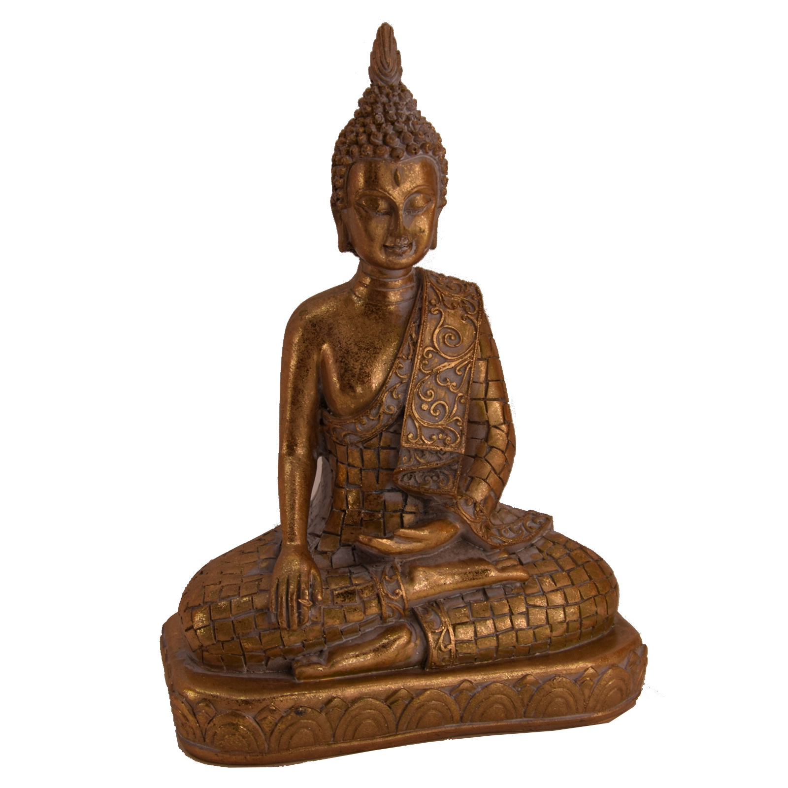 Buddha - kupferfarben - sitzend - 23 cm