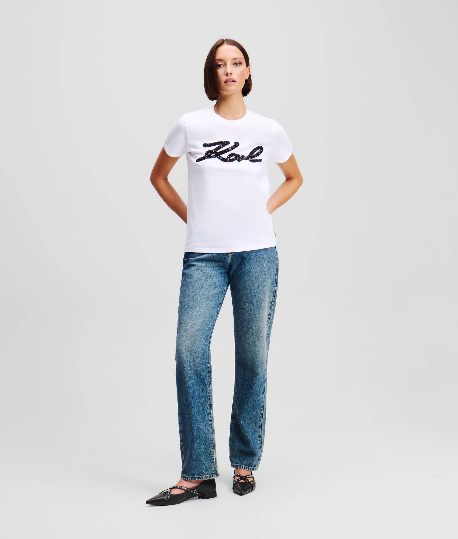 T-SHIRT EN BOUCLÉ KARL SIGNATURE