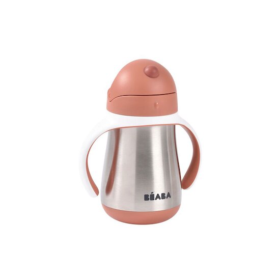 Tasse en inox avec paille   Terracotta        250 ml   de               Béaba