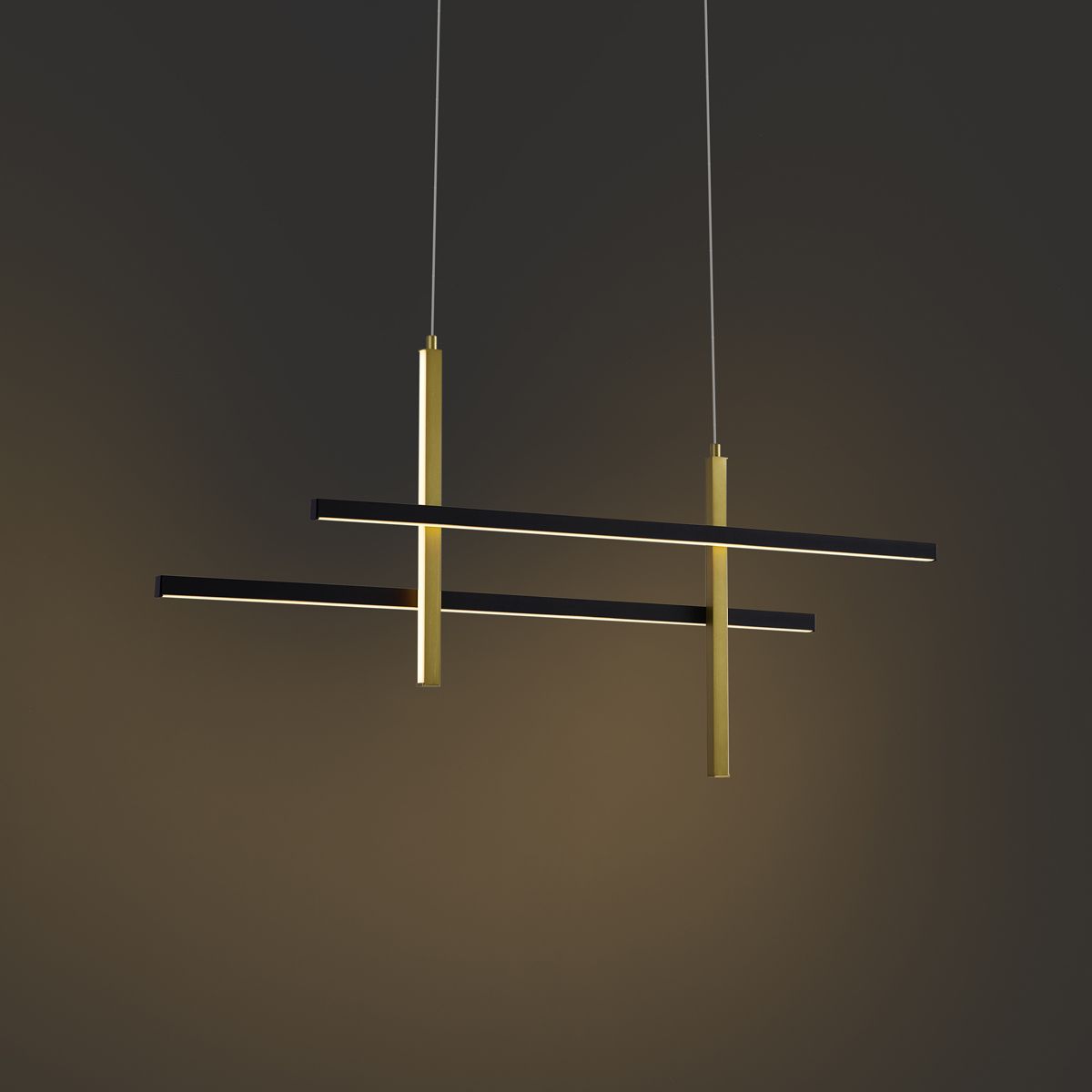 Design hanglamp H zwart met goud incl. LED 3-staps dimbaar- Joy