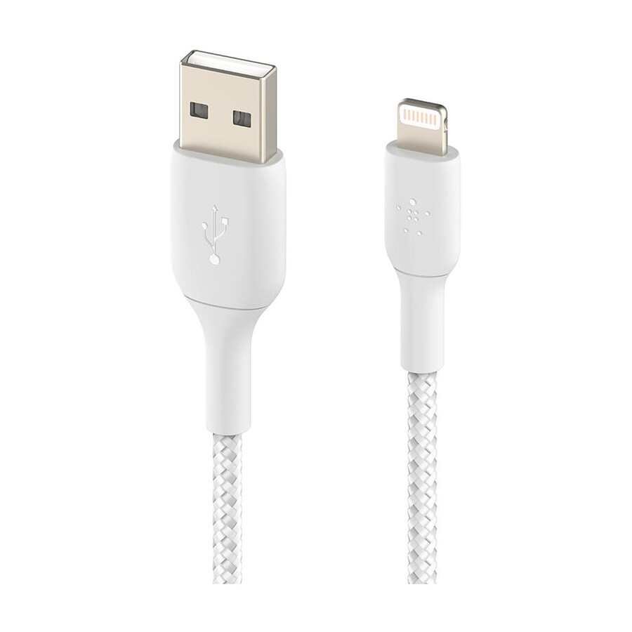 Belkin Câble USB-A vers Lightning MFI renforcé (blanc) - 3 m