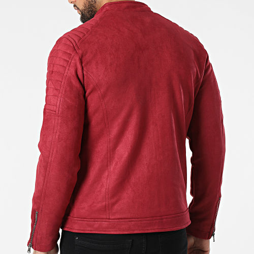 Veste Biker Suédine 3144 Bordeaux