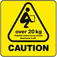 Étiquette d'avertissement 'CAUTION OVER 20 KG'