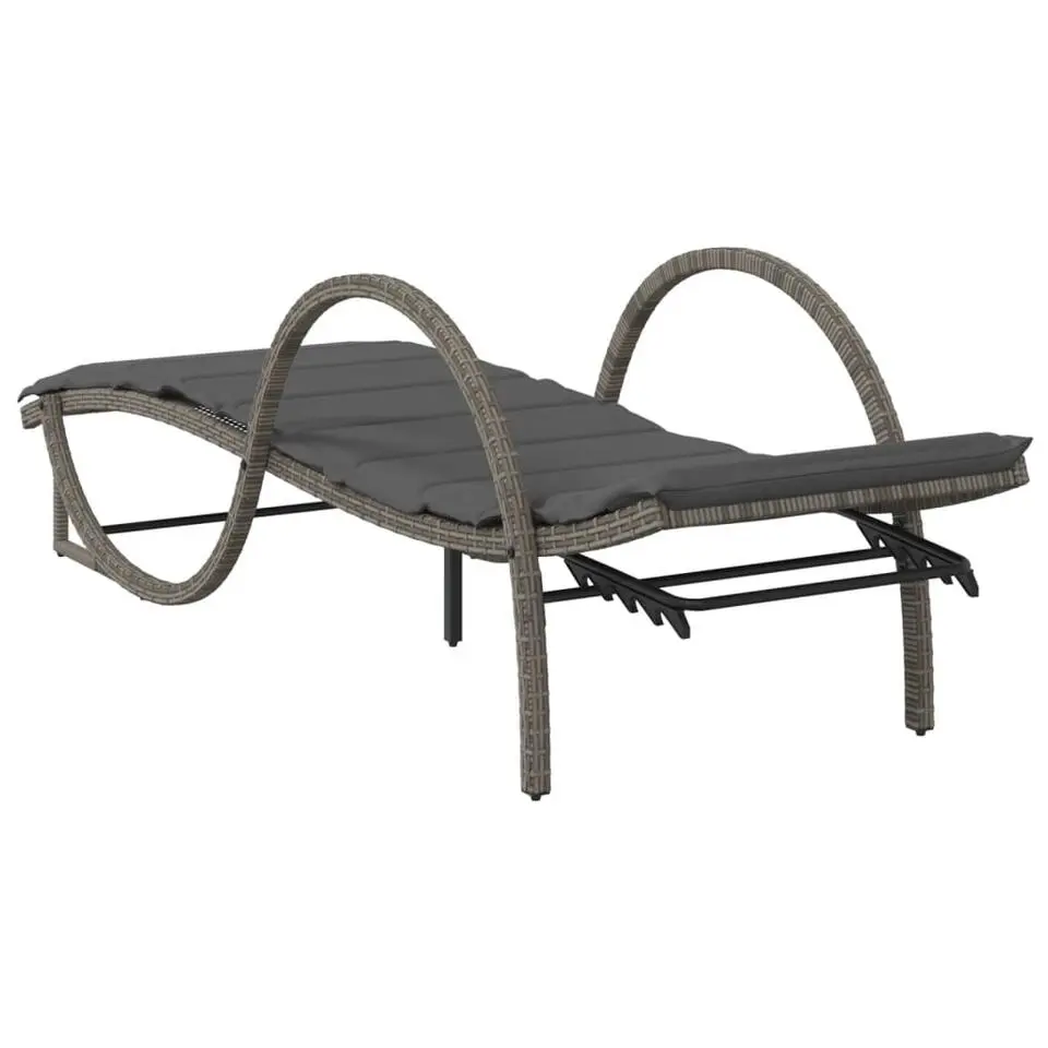 vidaXL - Ligbed - Grijs - Poly rattan