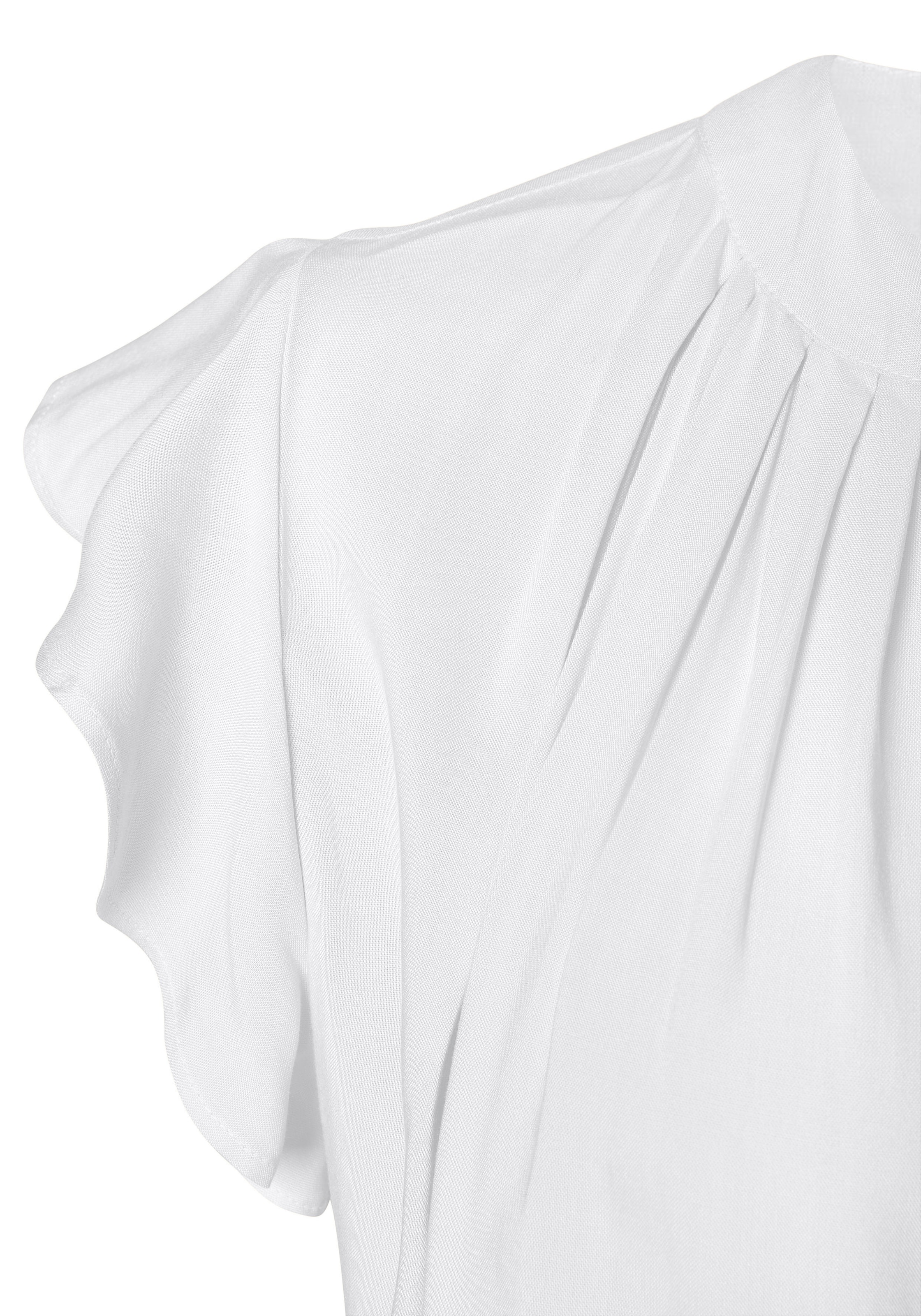 LASCANA Schlupfbluse mit Rüschenärmeln, Kurzarmbluse, elegant