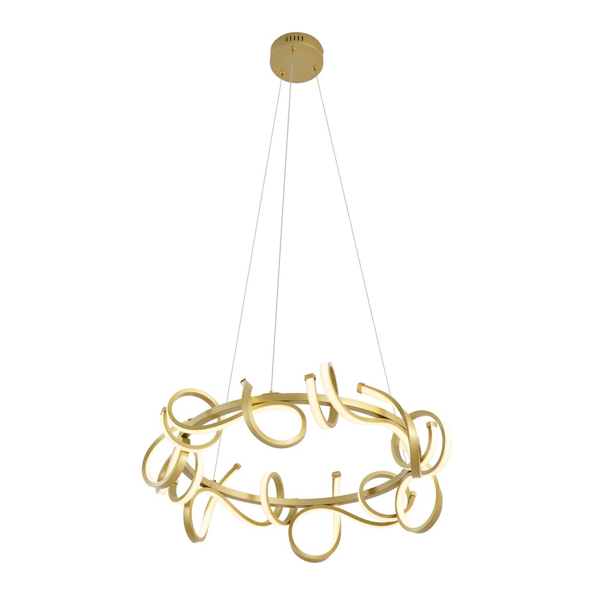 Design hanglamp goud rond 3-staps dimbaar - Krisscross